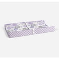 thumbnail image 6 of Bacati - Watercolor Floral Purple Gray Girls Quilted Changing Pad Cover, 6 of 14