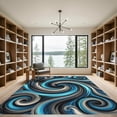 thumbnail image 2 of ODIKA 5'x7' Machine Washable Non-Slip Area Rug, Abstract Blue High Traffic Rug, Blue, 956047, 2 of 7