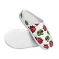 thumbnail image 3 of Daiia Hand Drawn Strawberry Print Women’s Fuzzy Slippers Memory Foam Lightweight House Shoes Cozy Loafer Flannel House Shoes-42/43, 3 of 7