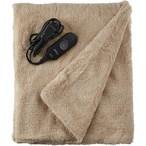 Sunbeam LoftTec Ultra-Soft Heated Electric Throw Blanket - Sand