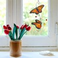 thumbnail image 4 of Tinted Metal Window Charm  Metal Monarch Butterfly Delicate Window Decoration Craft For Windows Colored Metal Bird Charm Yellow, 4 of 9
