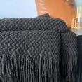 thumbnail image 3 of Knitted Throw Blanket with Tassels Bubble Textured Lightweight Throws for Couch Cover Home Decor (Caramel, 50x60), 3 of 5