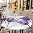 thumbnail image 3 of Purple Tulip Floral Elastic Fitted Round Table Cover Flower Waterproof Outdoor Tablecloth for Holiday Party, Picnic, Patio & Dining Fits Tables Up to 36"-44", 3 of 8