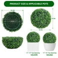 thumbnail image 2 of TROPOW 2 Pcs Artificial Plant Topiary Balls Outdoor, 19" Faux Boxwood Balls Fake Green Plants Decorative Spheres for Front Porch Patio Garden Backyard Home Wedding Decor, 2 of 9
