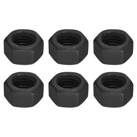 Unique Bargains 5/8-11 Écrous Hexagonaux en Acier au Carbone de Qualité 8,8 Oxyde Noir Écrou Hexagonal pour Boulon à Vis, 6 de Pack