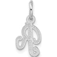 thumbnail image 5 of 14K White Gold 14Kw Casted Script Letter R Initial Charm Made In United States wch138-r, 5 of 6