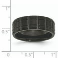 thumbnail image 5 of Titanium Notched Black IP-plated 8mm Brushed and Polished Band, 5 of 10