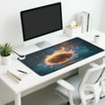 thumbnail image 5 of Wobogo Burning Basketball Heated Mouse Pad Extra-Large Desk Mat With 3 Heating Levels and 3-hour Auto Shut-Off Protection Ideal for Computer Keyboards Home Office Hand-warming Essential 31.5in × 13in, 5 of 9