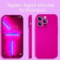 thumbnail image 3 of Soft Square Liquid Silicone Case For iPhone 15 14 11 13 12 Pro Max Mini Plus X XR XS Max 7 8 SE 2022 Protective Back Cover Amethyst Color For iPhone 14, 3 of 6