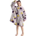 thumbnail image 4 of Wehilion 6-12YR Oversized Sweatshirt Hooded Blanket Sherpa Hoodie for Girls Boy Wearable Blanket Hoodie for Kids, 4 of 6