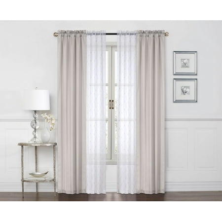 - Mainstays 4 Piece Set, 2 Curtain Panels with 2 Sheers