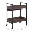 thumbnail image 6 of Serving Cart, Modern 2-Tier with Cup Holder | Walnut Brown & Black | Metal, Synthetic Wood, 6 of 7