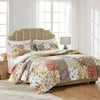 Greenland Home Blooming Prairie 100% Cotton Reversible Quilt and Pillow Sham Set, 3-Piece Full/Queen