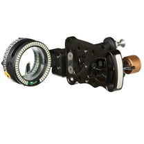 Trophy Ridge Drive™ Slider Sight with Adjustable Indicator Pin, Nylon Bushings for Smooth, Quiet Movement, Precision Installed Bubble Level and Ultra-bright Vertical Fiber Optic Pin