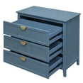 thumbnail image 3 of 3-Drawer Cabinet, Retro Style Sideboard with Metal Handle, Vintage Storage Cabinet for Entrance, Dinning Room, Living Room, Blue, 3 of 9