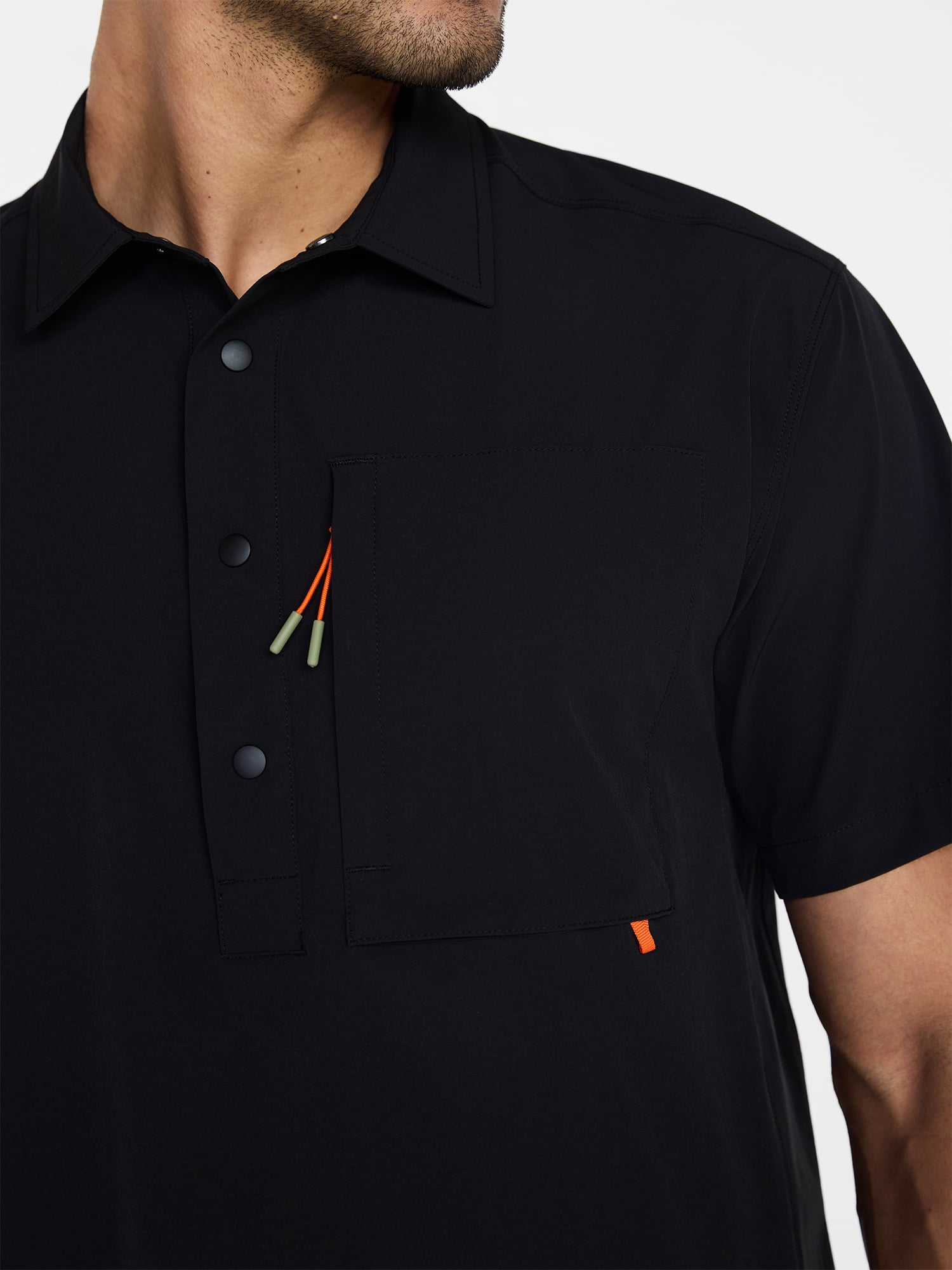 Ozark Trail Men's Popover Shirt with Short Sleeves, Sizes S-3XL