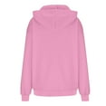 thumbnail image 3 of Ladies’ Plus Size Hoodie Pullover Sweatshirt Solid Color Casual Fashion Long Sleeve Hooded Top with Pocket Light pink, 3 of 5