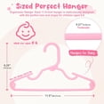 thumbnail image 2 of Premium Baby Hangers 60 Pack, 11 Inch Kids Plastic Hanger Pink, Slim Childrens Hangers for Infant, Toddler, and Child Clothes, Durable Baby Clothes Hanger for Closet, 2 of 4