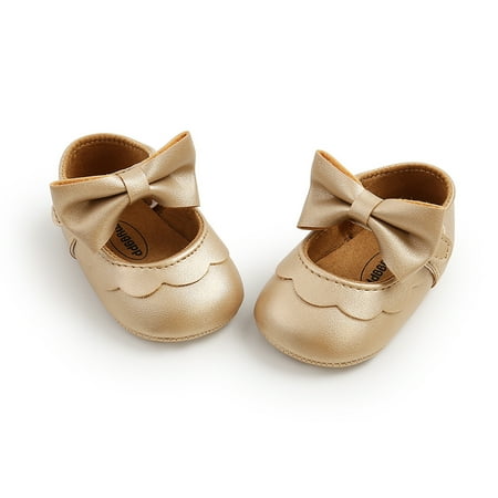 

luethbiezx Baby Girl Princess Shoes Bowknot Cute First Walkers Mary Jane Flats Anti-Slip Soft