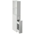 thumbnail image 6 of Freestanding Narrow and Slim Design White Bathroom Storage Cabinet - Ideal as Toilet Paper Storage, Feminine Product Organizer or Hair Tool Organizer with Storage Drawer and Adjustable Shelf, 6 of 8