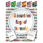 OUDRA LUXURY ART All Countries Flags of The World: Coloring Book - With color guides - Flags Around the world, (Paperback)