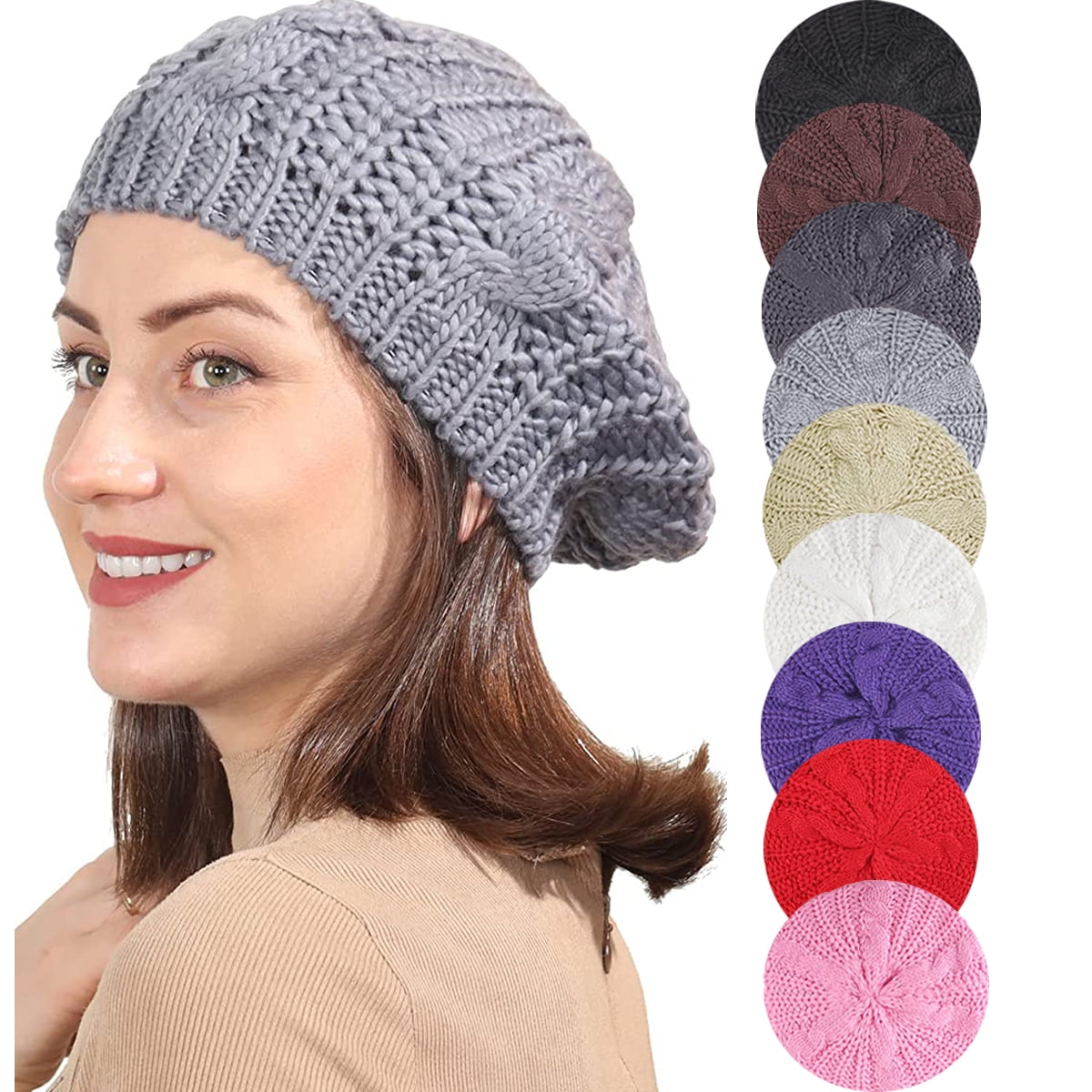 ZKGYUS 1Pcs Women's Winter Cap, Women's Wool Winter Hat, Winter Hat With Visor, Fleece Hat, Warm (Bonnet d'hiver pour femmes, Bonnet d'hiver avec visière, Bonnet en laine polaire