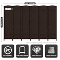 thumbnail image 4 of 6-ft Folding Room Divider with Diamond Design, 6-Panel No Assembly Required, Freestanding,Coffee, 4 of 7