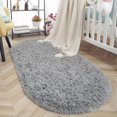 thumbnail image 2 of Oval Fluffy Rug Carpets, Modern Plush Shaggy Area Rug for Kids Bedroom Extra Comfy Cute-Grey, 2 of 4