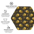 thumbnail image 4 of Pofeuu Cute Cartoon Bees Print Leather Coasters Set of 6, Round Cups Mugs Mat Pad for Home Kitchen Heat Resistant Drink Coasters,Hexagon, 4 of 7