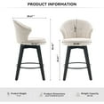 thumbnail image 2 of Set of 2 Comfortable Chenille Upholstered Swivel Bar Stools with Wide Backrest for Dining Room and Kitchen Island, 2 of 7