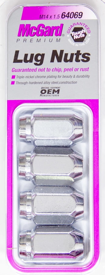 Mcgard 64069 Chrome Cone Seat Lug Nut Set, (Set Of 4) Fits select: 2015-2022 FORD F150, 2013-2022 RAM 1500