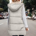 thumbnail image 4 of HAPIMO Women's Fleece Padded Coat Winter Fashion Casual Reversible Vest Cotton Lined Midi Down Puffer Jackets Parkas Zip Up Hoodie Sleeveless Outwear Pockets White XXXL, 4 of 6