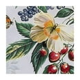 thumbnail image 4 of BANET English Berry Garden Heavy  Gauge Vinyl Flannel Backed Tablecloth, Strawberry Garden Floral Indoor/Outdoor Wipe Clean Picnic, Kitchen, Dining Room Tablecloth - Square white, 4 of 8