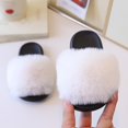 thumbnail image 2 of XIYON Girls Slippers Kids Fuzzy Open Toe House Shoes Warm Winter Slip On Cozy Bedroom Slippers, 2 of 5