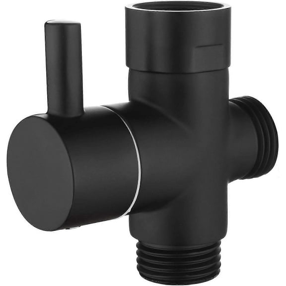 3-way Valve Brass Shut-off Valve G 1/2 Shut-off Valve For Bathroom Shower Hand Shower, Black