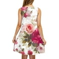 thumbnail image 4 of Amzcrzy Women's Casual A-Line Dress with Pockets Summer Beach Floral Tshirt Dress Short Sleeve Mini Dress Flowy Sundresses S-2XL, 4 of 4