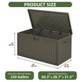 thumbnail image 6 of Uforic 230 Gallon Extra Large Outdoor Deck Box, Double-Wall Resin Storage Box with Divider & Side Handles, Lockable,‎ Weatherproof, Light Brown, 6 of 9