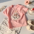 thumbnail image 2 of lnmuld Girls Summer Casual Short Sleeve T-Shirt, Cute 3D Design Soft Round Neck Tee for Children Color:Pink,Size:9-10 Years, 2 of 7