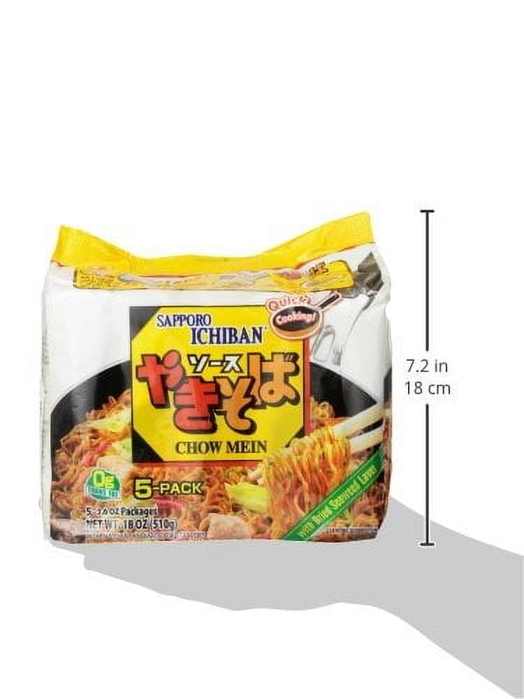 Sapporo Ichiban Chow Mein Yakisoba 5pk, 18 oz [Pack of 6]
