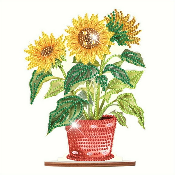 Diamond art  Painting Kits Desktop Decoration, 5D DIY Special Shape Diamond Art Sunflower Decoration, Home Office Desk Decoration Gifts