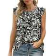 thumbnail image 2 of QUINDOS T-Shirts pour Femmes, Mode Gym, Col Rond, Sans Manches, Blouse d'Été Unie, Camisoles, Débardeurs pour Femmes, 2 of 6