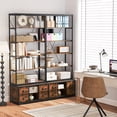 thumbnail image 2 of Gymax 2PCS 8-tier Bookshelf 79'' Freestanding Bookcase w/ 4 Fabric Drawers & Storage, 2 of 10