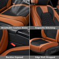 thumbnail image 5 of Coverado Black&Brown Car Seat Covers Full Set, Faux Leather Seat Protectors with Embossed Grains, Front and Back Auto Cushions Universal Fit Most Cars, Sedans, SUVs and Trucks, 5 of 8
