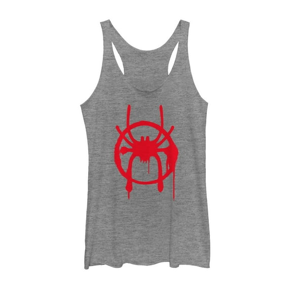 Women's Marvel Spider-Man: Into the Spider-Verse Symbol Racerback Tank Top Gray Heather Medium