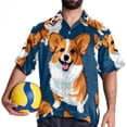 thumbnail image 4 of Corgi Dog Men's Short Sleeve Beach Shirts Hawaiian Button Down Casual Summer Printed Unisex Top, 4 of 6