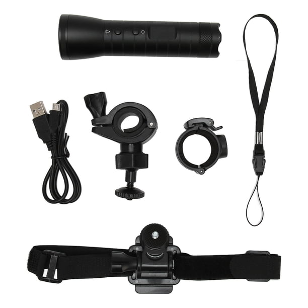 Cámara De Video Con Linterna, Múltiples Métodos De Fijación 1080P Gran Angular De 120 Grados IP66 Impermeable 5 Modos De Iluminación Cámara De Acción Deportiva Para Ciclismo