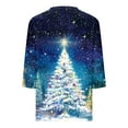 thumbnail image 5 of purcolt Christmas Shirts for Women Glitter Christmas Tree Print 3/4 Length Sleeve V Neck Tunic Tops Graphic Tees Blouse Holiday Xmas Shirts, 5 of 5