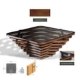 thumbnail image 2 of Papella Model Sardinia Brown Wooden Coffee Table with Glass Rustic Table Natural Walnut Color Center table Mesa de centro Farmhouse big desk livingroom furniture whiskey color tables Free Form, 2 of 5