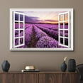 thumbnail image 2 of wall26 Canvas Print Wall Art Window View Rows of Lavender Flowers Nature Wilderness Photography Modern Art Rustic Scenic Colorful Ultra for Living Room, Bedroom, Office - 32"x48", 2 of 5