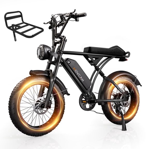 Movcan V60 Electric Bike for Adults, 1500W Peak 30MPH & 70 Miles Electric Mountain Bike, 48V 15.6Ah Battery, 20" x 4.0" Fat Tire, 7-Speed Hydraulic Disc Brake, UL2849